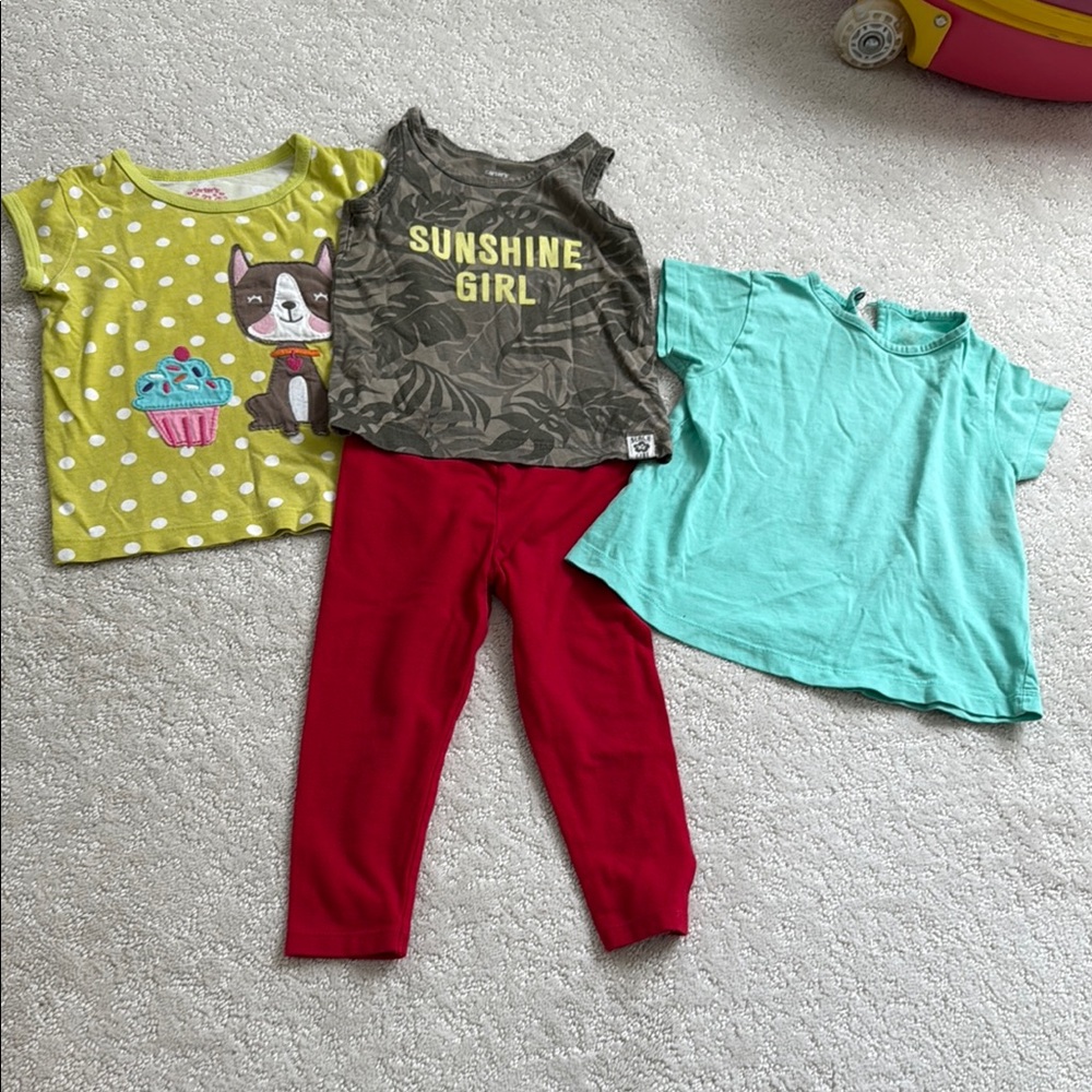 Kids Graphic Tees and Leggings Set, Size 2T